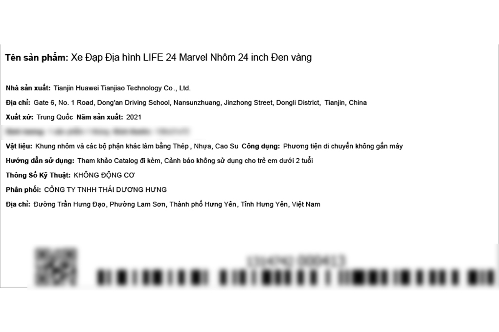 Xe Đạp Địa Hình MTB Life 24 Marvel 24 inch Màu Đen - Vàng