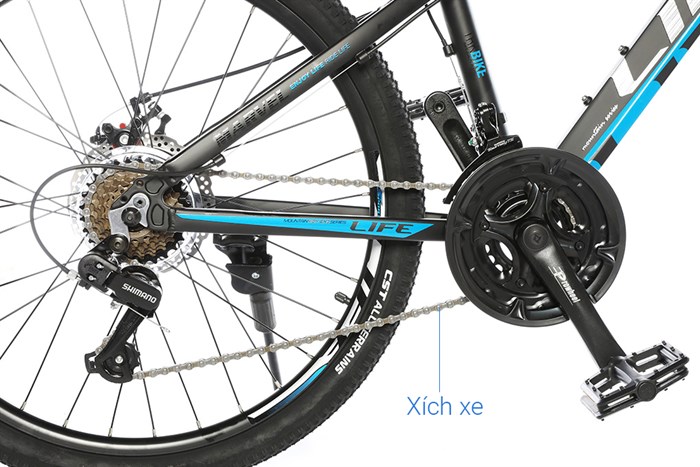 Xe Đạp Địa Hình MTB Life 24 Marvel 24 inch Màu Đen - xanh dương