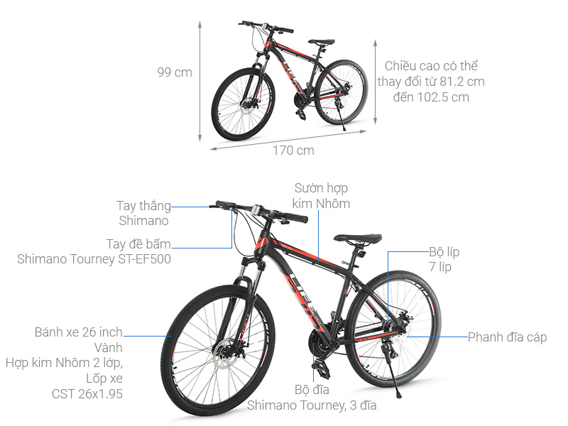 Xe Đạp Địa Hình MTB Life 26 Marvel 26 inch