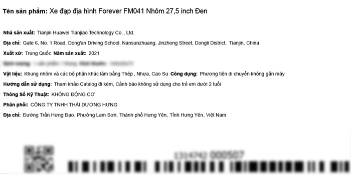 Xe Đạp Địa Hình MTB Forever FM041 27.5 inch Màu Đen