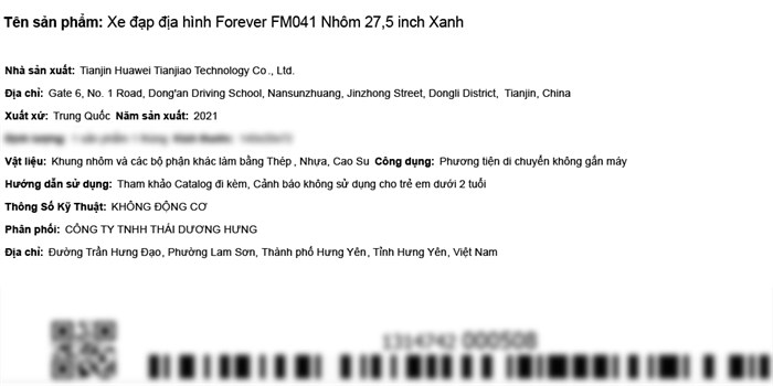 Xe Đạp Địa Hình MTB Forever FM041 27.5 inch Màu Xanh