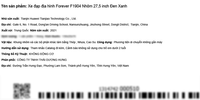 Xe Đạp Địa Hình MTB Forever F1904 27.5 inch Màu Đen Xanh