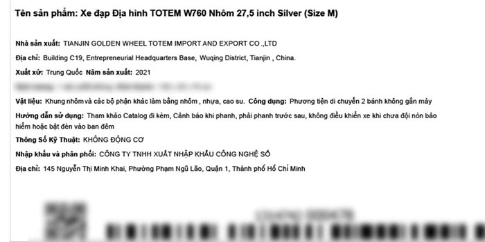 Xe Đạp Địa Hình MTB Totem W760 27.5 inch Size M