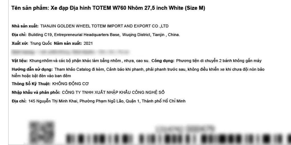 Xe Đạp Địa Hình MTB Totem W760 27.5 inch Size M
