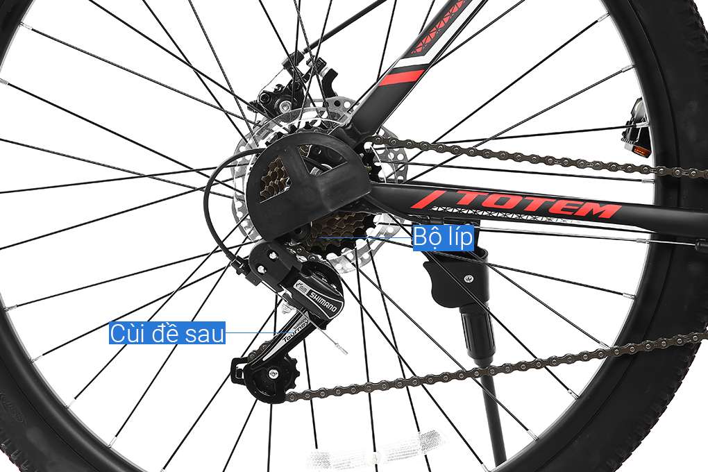 Xe Đạp Địa Hình MTB Totem W760 27.5 inch Size L Màu Đen - Đỏ