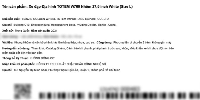 Xe Đạp Địa Hình MTB Totem W760 27.5 inch Size L Màu Trắng