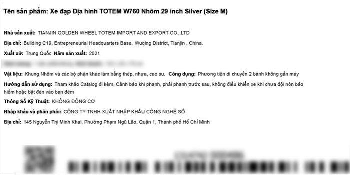 Xe Đạp Địa Hình MTB Totem W760 29 inch Size M