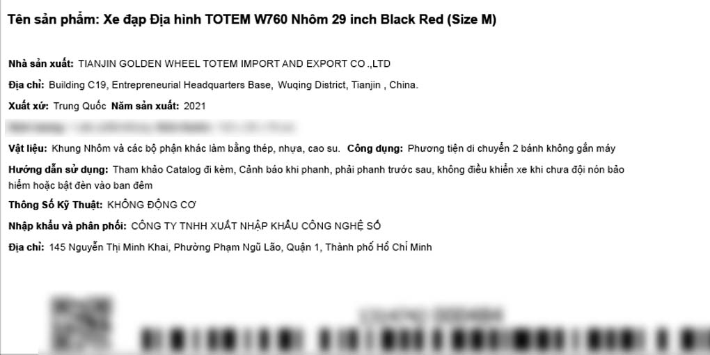 Xe Đạp Địa Hình MTB Totem W760 29 inch Size M