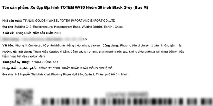 Xe Đạp Địa Hình MTB Totem W760 29 inch Size M