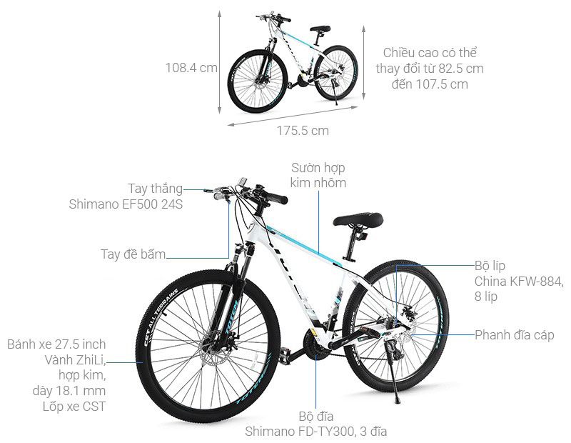 Xe Đạp Địa Hình MTB Totem W860 27.5 inch Size M