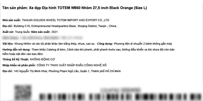 Xe Đạp Địa Hình MTB Totem W860 27.5 inch Size L Màu Đen - Cam