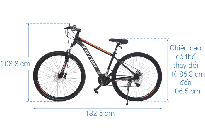Xe Đạp Địa Hình MTB Totem W860 29 inch Size M Màu Đen - Cam