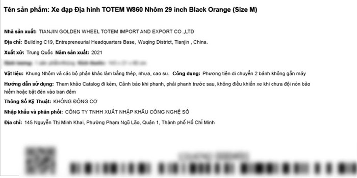 Xe Đạp Địa Hình MTB Totem W860 29 inch Size M Màu Đen - Cam