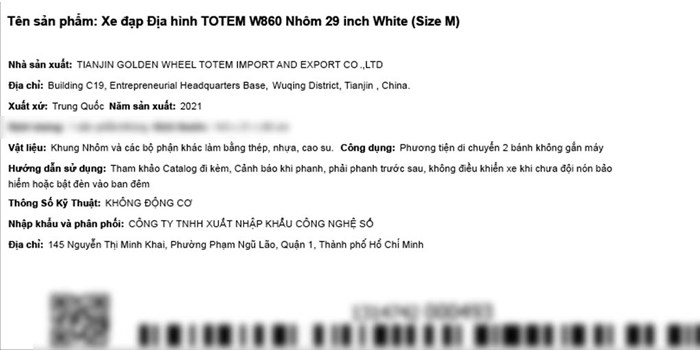 Xe Đạp Địa Hình MTB Totem W860 29 inch Size M Màu Trắng