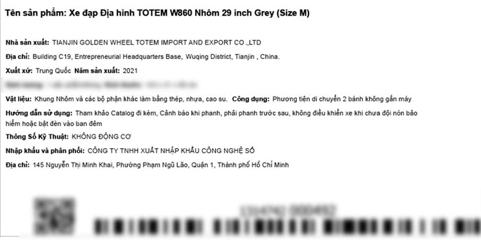 Xe Đạp Địa Hình MTB Totem W860 29 inch Size M Màu Xám