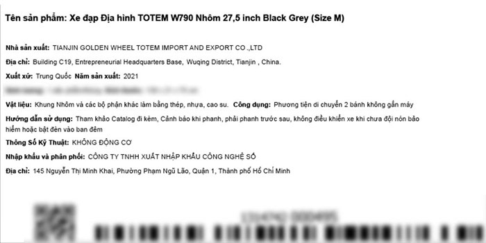 Xe Đạp Địa Hình MTB Totem W790 27.5 inch Size M