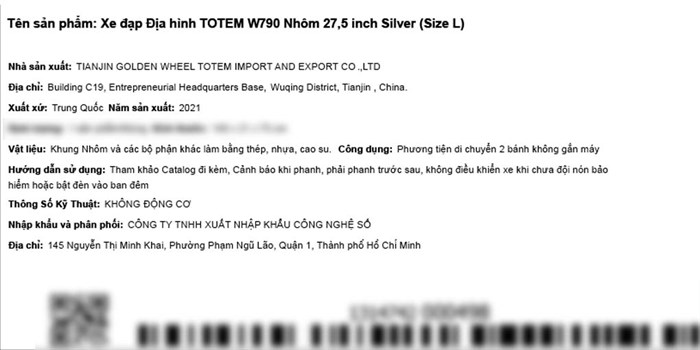 Xe Đạp Địa Hình MTB Totem W790 27.5 inch Size L Màu Bạc