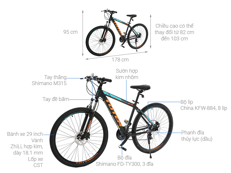 Xe Đạp Địa Hình MTB Totem W790 29 inch Size M