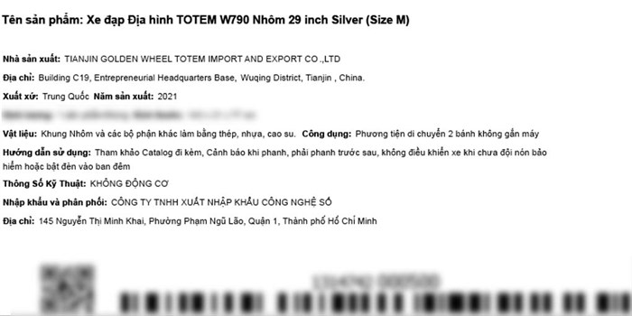 Xe Đạp Địa Hình MTB Totem W790 29 inch Size M