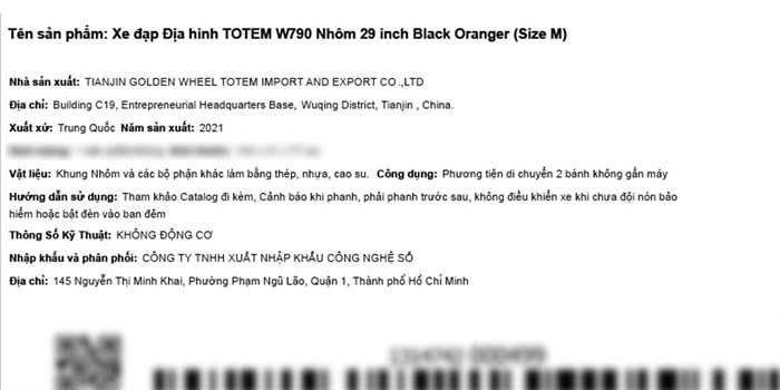 Xe Đạp Địa Hình MTB Totem W790 29 inch Size M
