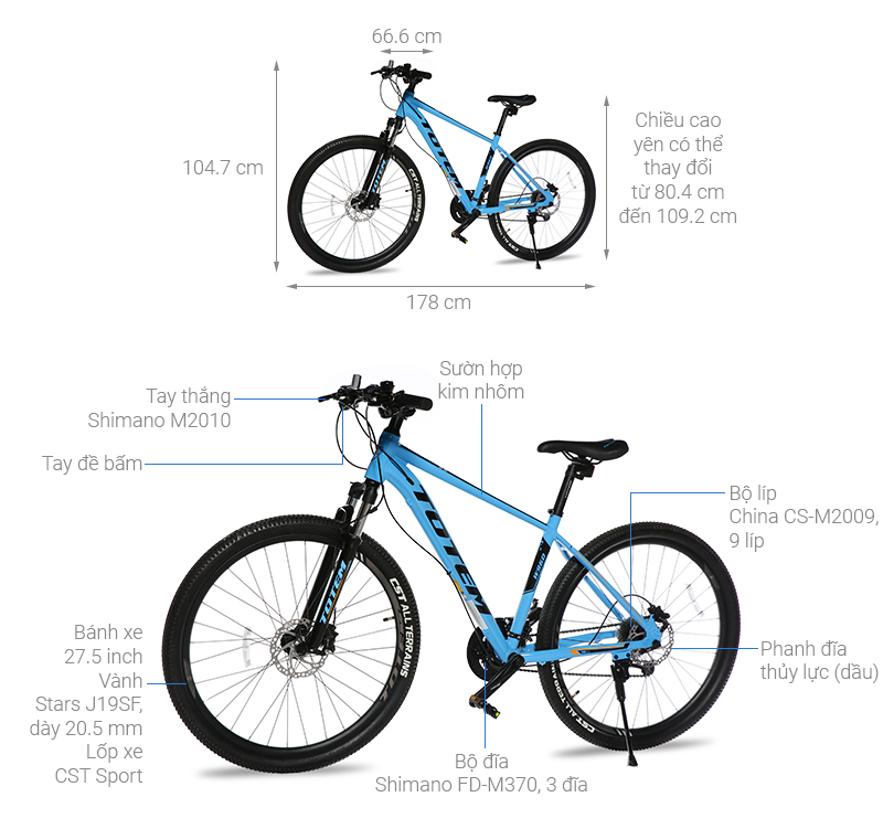 Xe Đạp Địa Hình MTB Totem W960 27.5 inch Size M