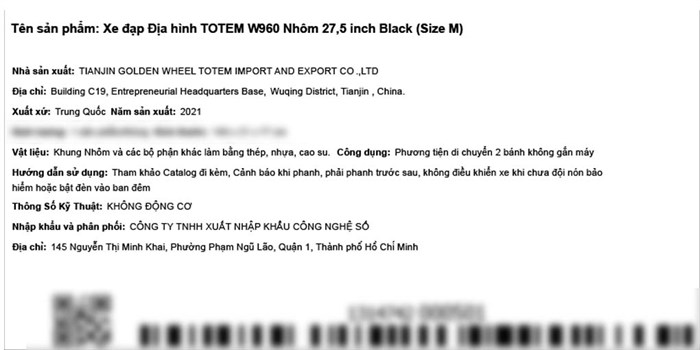 Xe Đạp Địa Hình MTB Totem W960 27.5 inch Size M Màu Đen