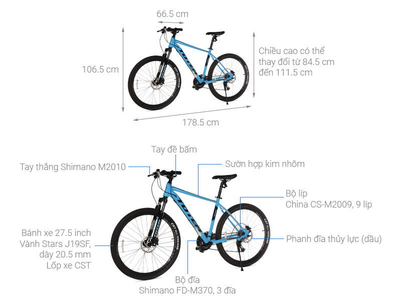Xe Đạp Địa Hình MTB Totem W960 27.5 inch Size L