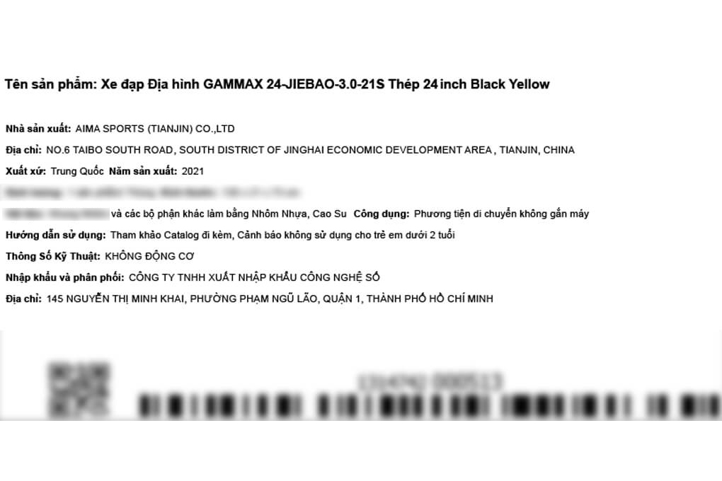 Xe Đạp Địa Hình MTB Gammax 24-Jiebao-3.0-21S 24 inch