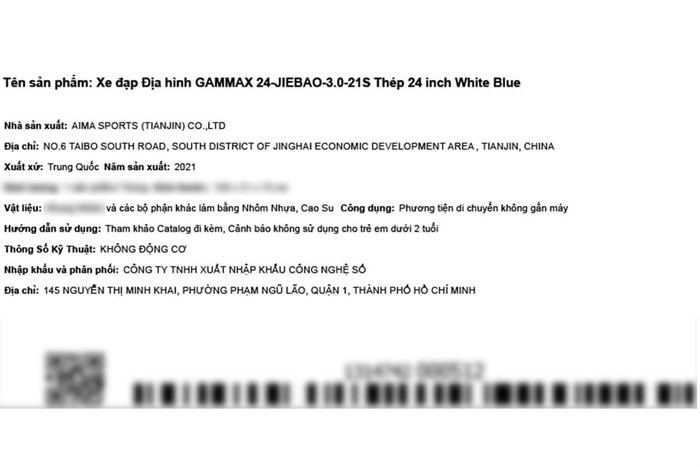 Xe Đạp Địa Hình MTB Gammax 24-Jiebao-3.0-21S 24 inch