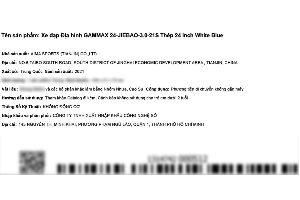 Xe Đạp Địa Hình MTB Gammax 24-Jiebao-3.0-21S 24 inch