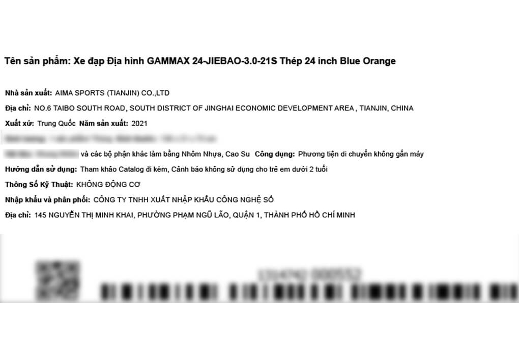 Xe Đạp Địa Hình MTB Gammax 24-Jiebao-3.0-21S 24 inch