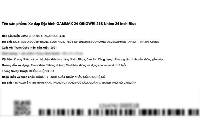 Xe Đạp Địa Hình MTB Gammax 24-Qingwei-21S 24 inch Màu Xanh Dương