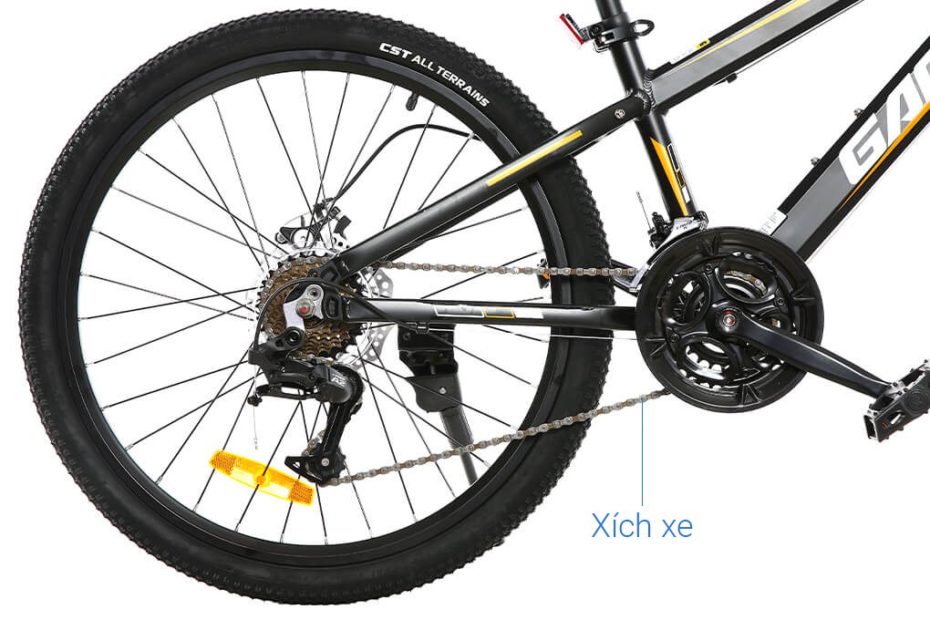 Xe Đạp Địa Hình MTB Gammax 24-Qingwei-21S 24 inch Màu Đen - Vàng