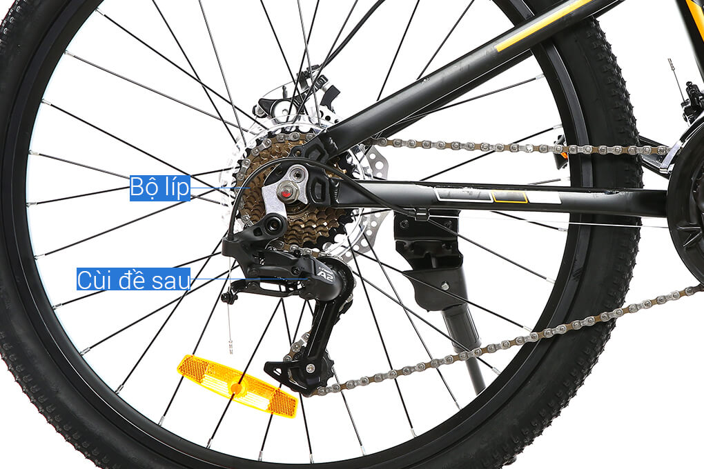 Xe Đạp Địa Hình MTB Gammax 24-Qingwei-21S 24 inch Màu Đen - Vàng