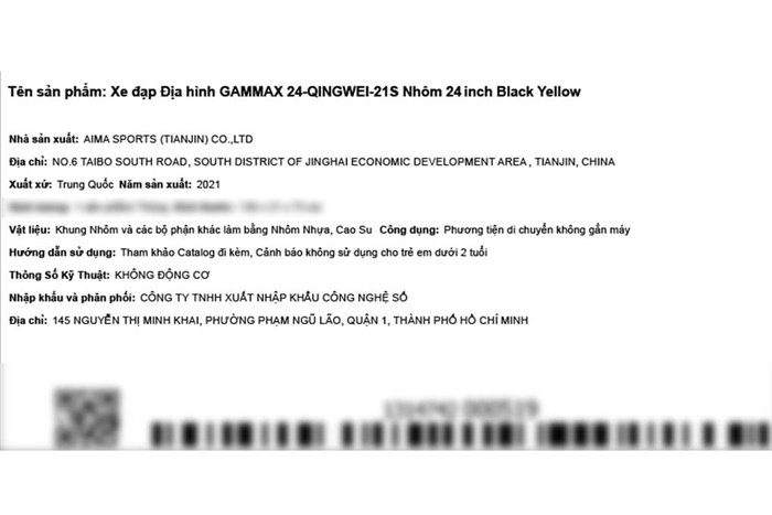 Xe Đạp Địa Hình MTB Gammax 24-Qingwei-21S 24 inch Màu Đen - Vàng