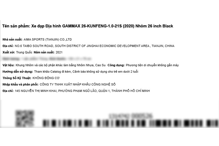 Xe Đạp Địa Hình MTB Gammax 26-Kunfeng-1.0-21S 2020 26 inch Màu Đen