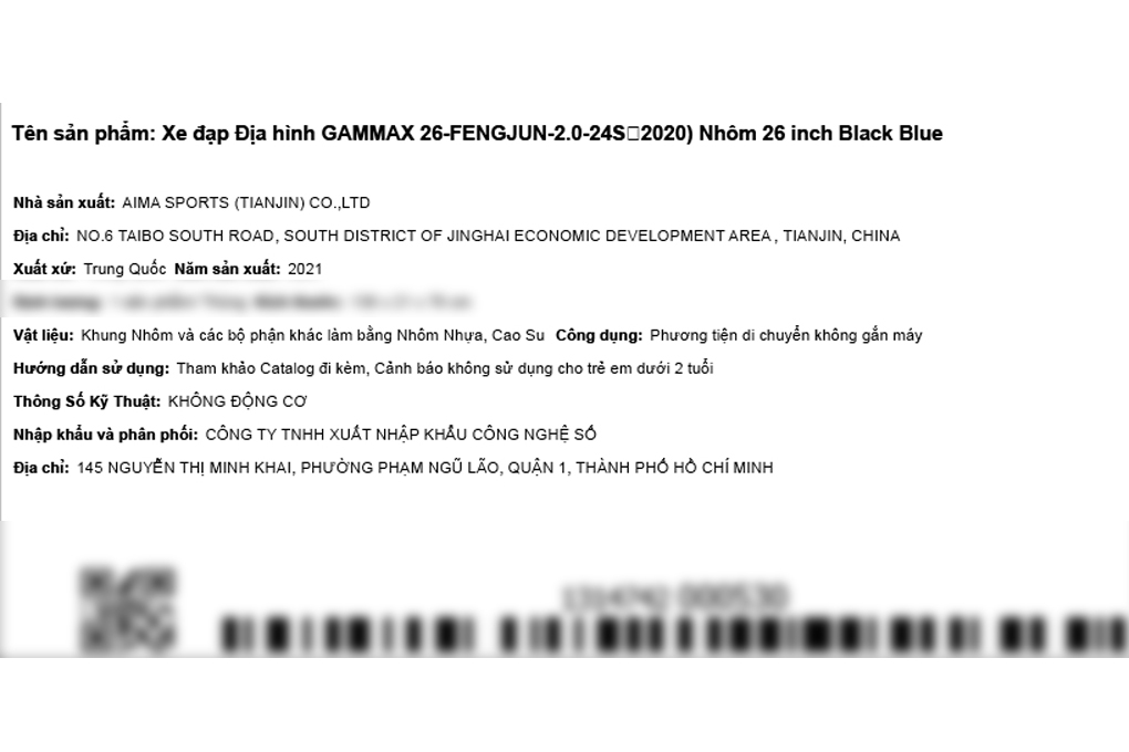 Xe Đạp Địa Hình MTB Gammax 26-Fengjun-2.0-24S 2020 26 inch Size M