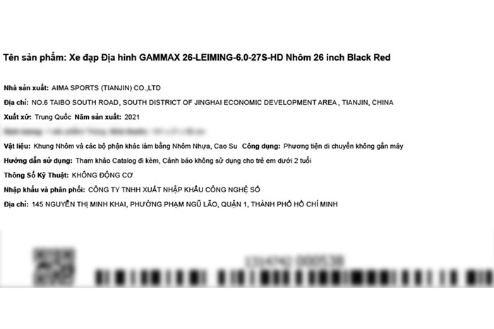 Xe Đạp Địa Hình MTB Gammax 26-Leiming-6.0-27S-HD 26 inch Màu Đen - Đỏ