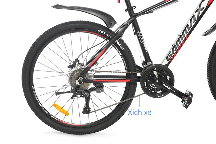 Xe Đạp Địa Hình MTB Gammax 26-Leiming-6.0-27S-HD 26 inch Màu Đen - Đỏ