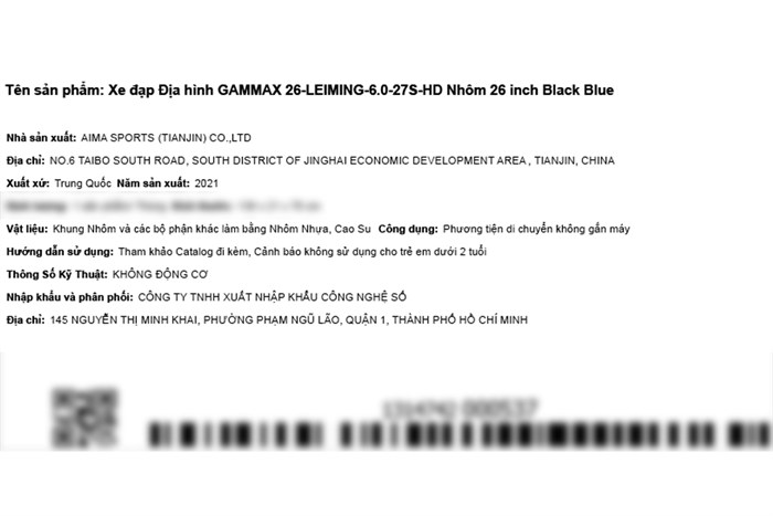Xe Đạp Địa Hình MTB Gammax 26-Leiming-6.0-27S-HD 26 inch Màu Đen - xanh dương