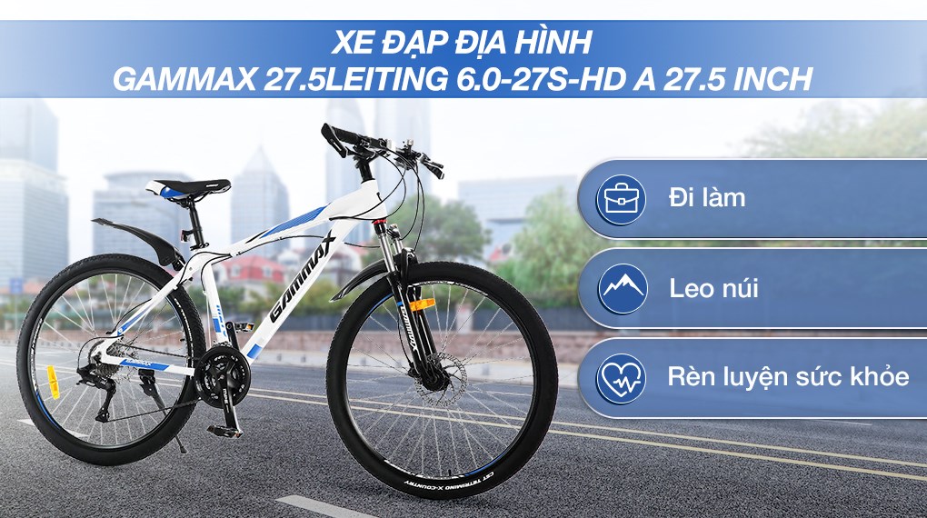 MTB Gammax 27.5LEITING là chiếc xe đạp nổi bật với nhiều tính năng đáng chú ý. Xe được thiết kế với khung bằng hợp kim nhôm chắc chắn, phanh đĩa hiệu quả và hệ thống treo thích nghi với địa hình khắc nghiệt. Một chiếc xe yêu bền vững hoàn hảo cho người yêu đạp xe địa hình.