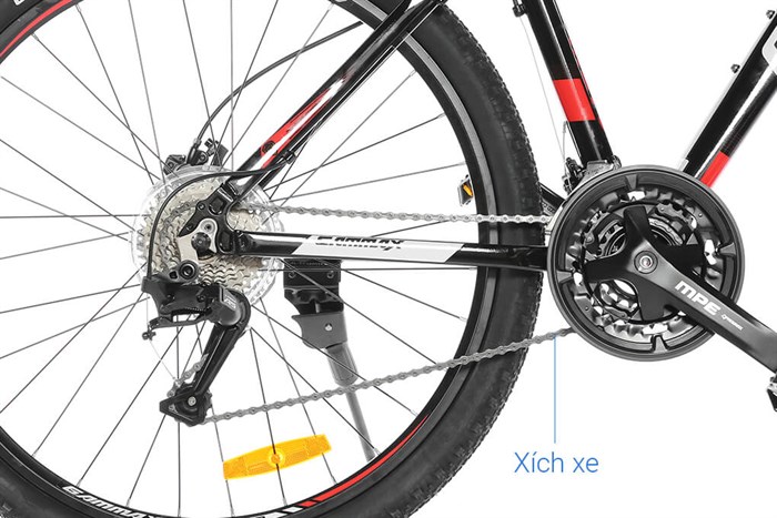 Xe Đạp Địa Hình MTB Gammax 27.5-Leiting-6.0-27S-HD A 27.5 inch Màu Đen - Đỏ