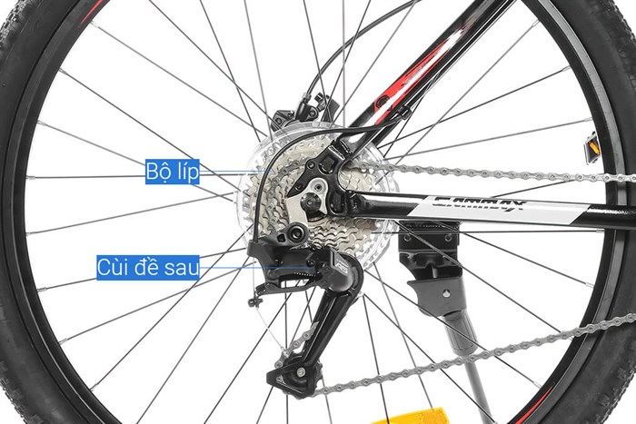 Xe Đạp Địa Hình MTB Gammax 27.5-Leiting-6.0-27S-HD A 27.5 inch Màu Đen - Đỏ