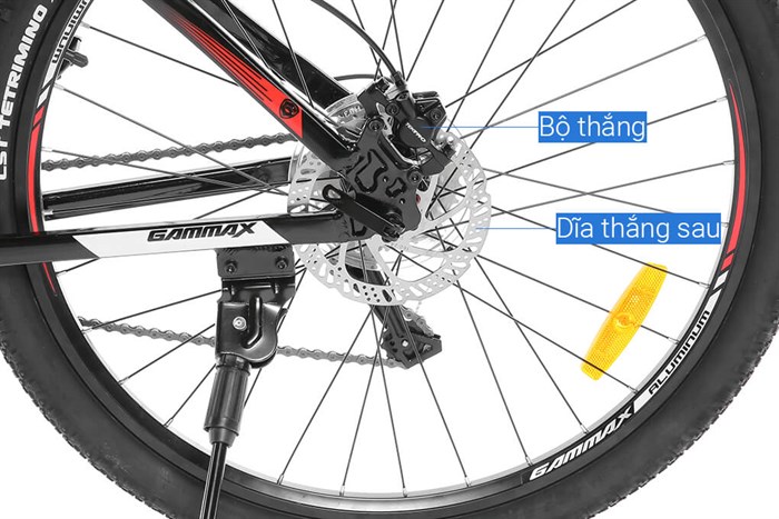Xe Đạp Địa Hình MTB Gammax 27.5-Leiting-6.0-27S-HD A 27.5 inch Màu Đen - Đỏ