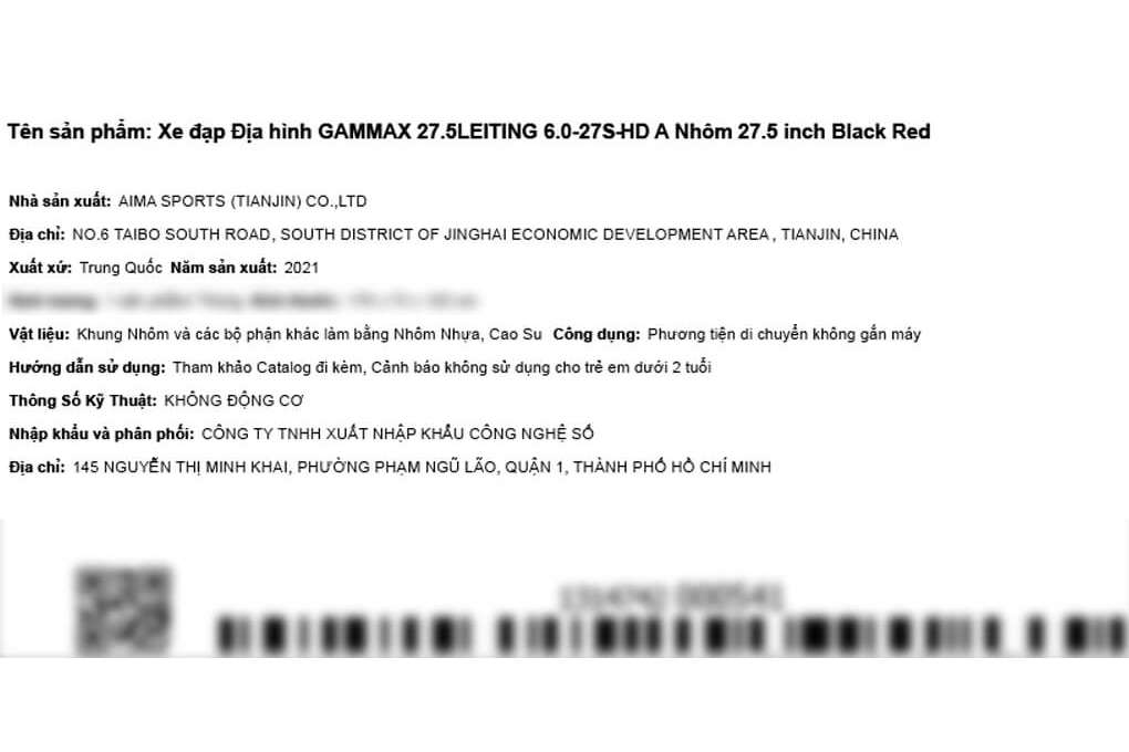 Xe Đạp Địa Hình MTB Gammax 27.5-Leiting-6.0-27S-HD A 27.5 inch Màu Đen - Đỏ