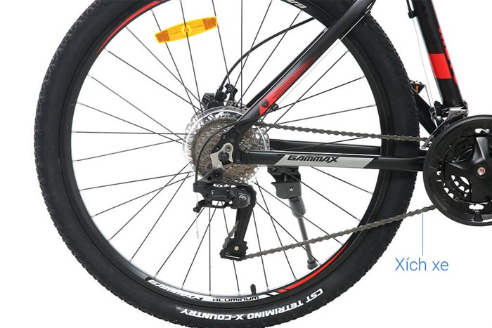 Xe Đạp Địa Hình MTB Gammax 27.5-Leiting-6.0-27S-HD A 27.5 inch Màu Xám - Đỏ