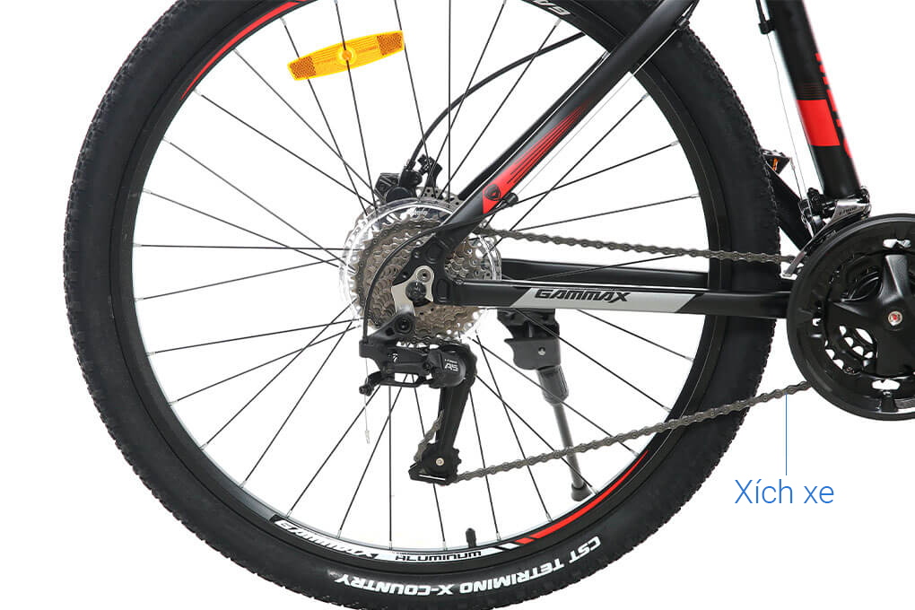 Xe Đạp Địa Hình MTB Gammax 27.5-Leiting-6.0-27S-HD A 27.5 inch Màu Xám - Đỏ