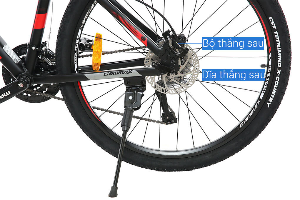 Xe Đạp Địa Hình MTB Gammax 27.5-Leiting-6.0-27S-HD A 27.5 inch Màu Xám - Đỏ