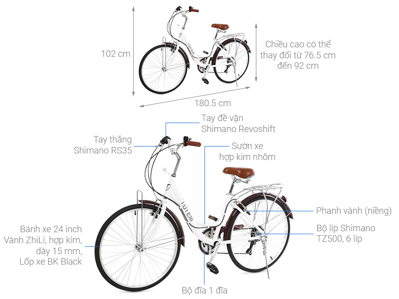 Xe Đạp Đường Phố City Totem Chris 24 inch Size M