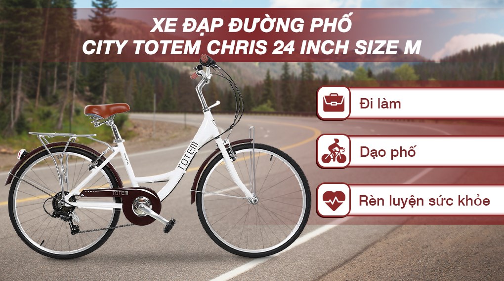Xe Đạp Đường Phố City Totem Chris 24 inch Size M